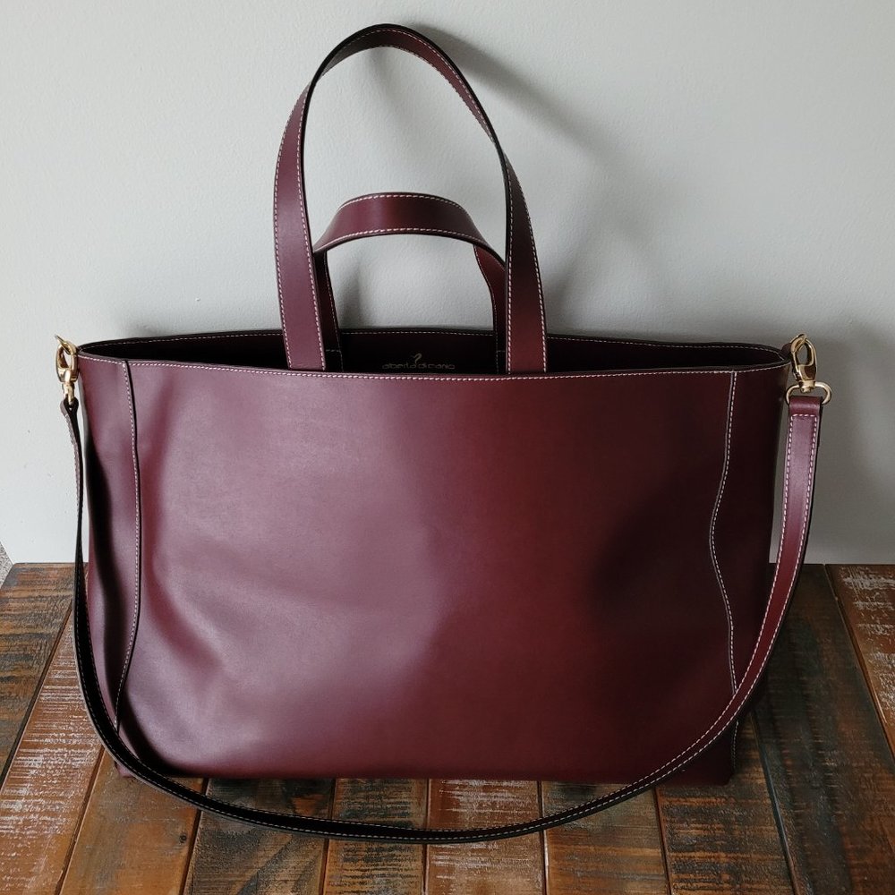 Alberta Di Canio Burgundy Italian Leather Handbag